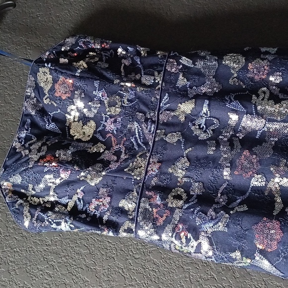 Women's Blue Formal Dress - Picture 4 of 5